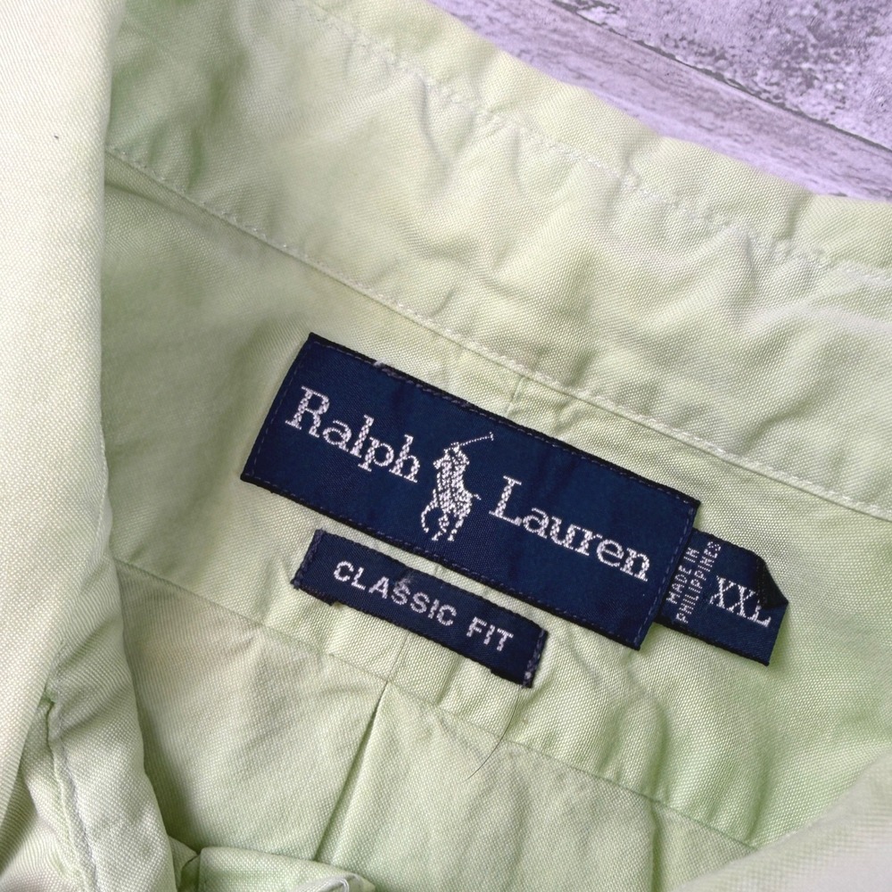Ralph Lauren Button Down Mens XXL Green Classic Fit Long Sleeve Shirt EUC